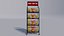 supermarket shelf with bags of potato chips 3D model