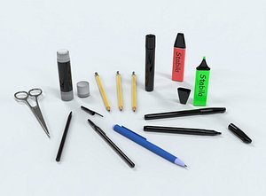 Stationery 3D Model Set