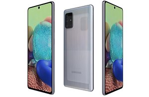 Samsung Galaxy A71 5G White Low Poly 3D