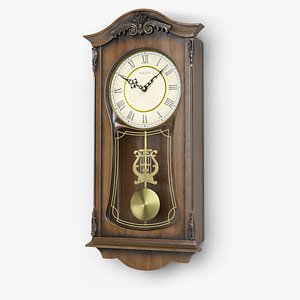 3D bulova pendulum wall clock model