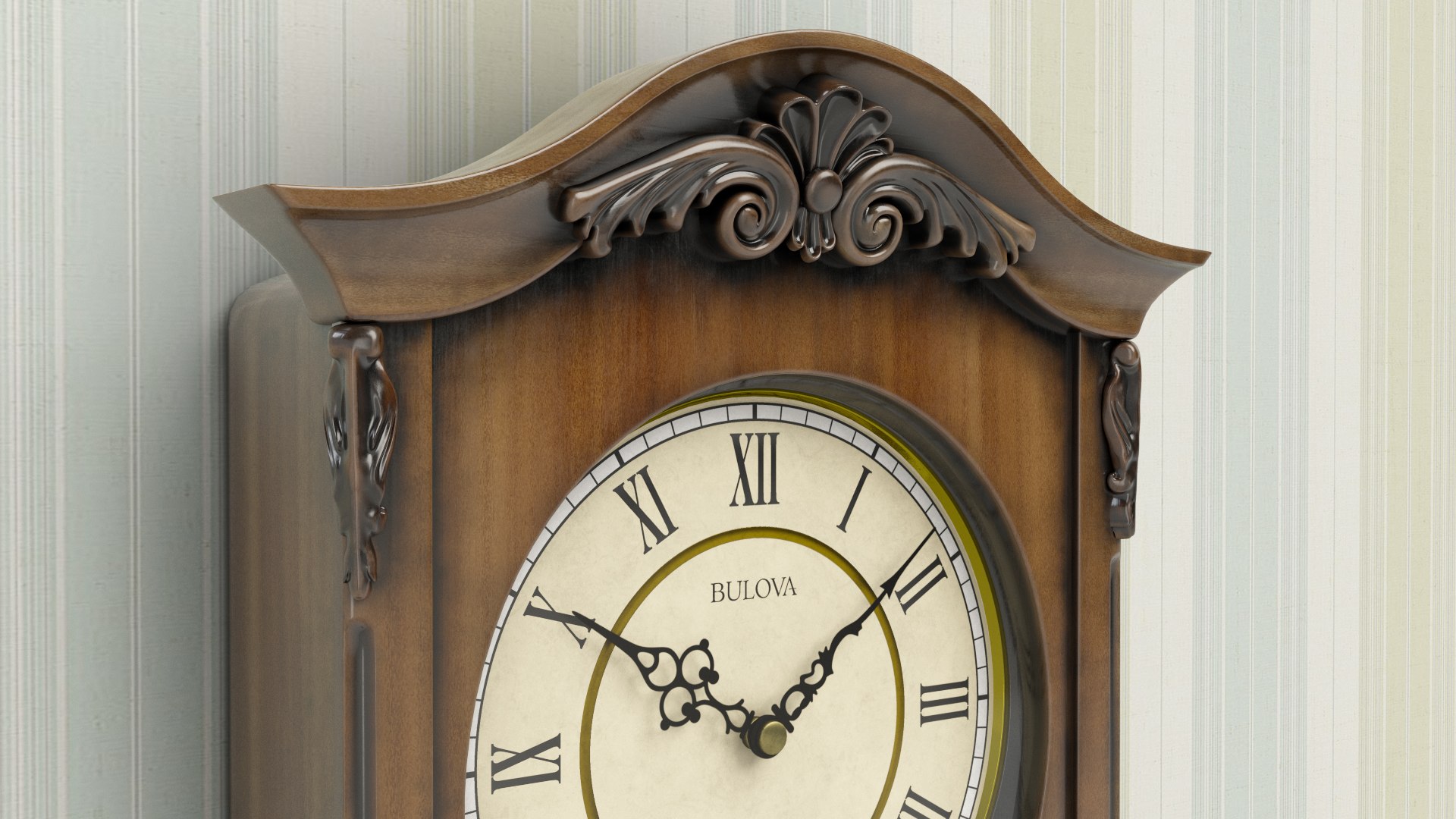 3D Bulova Pendulum Wall Clock Model - TurboSquid 1511156