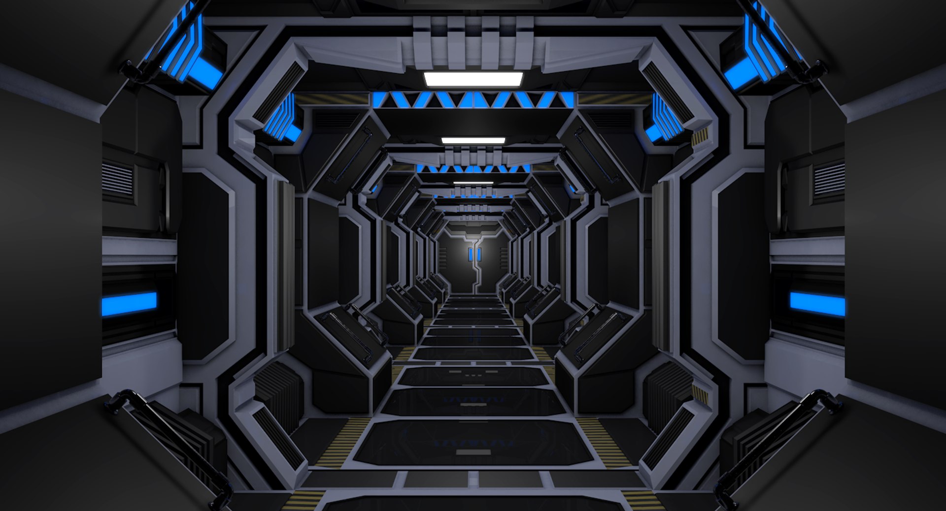 Sci fi corridor 3D model - TurboSquid 1376599
