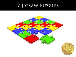 7 jigsaw puzzles different 3d model