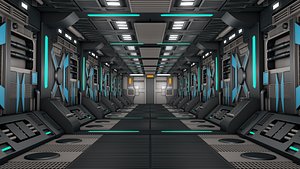 Sci Fi Corridor Interior 3D