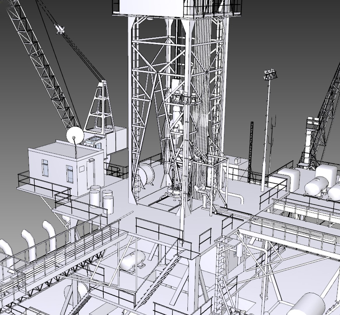 3D oil rig white model - TurboSquid 1391747