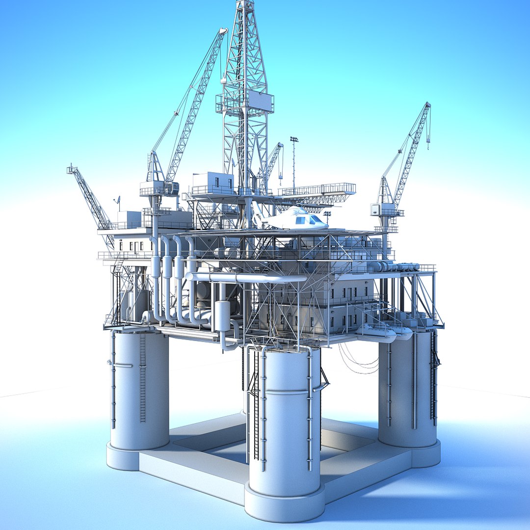 3D Oil Rig White Model - TurboSquid 1391747