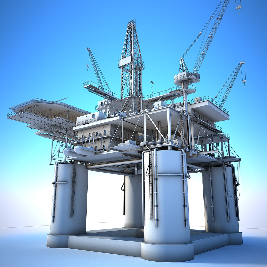 3D Oil Rig White Model - TurboSquid 1391747