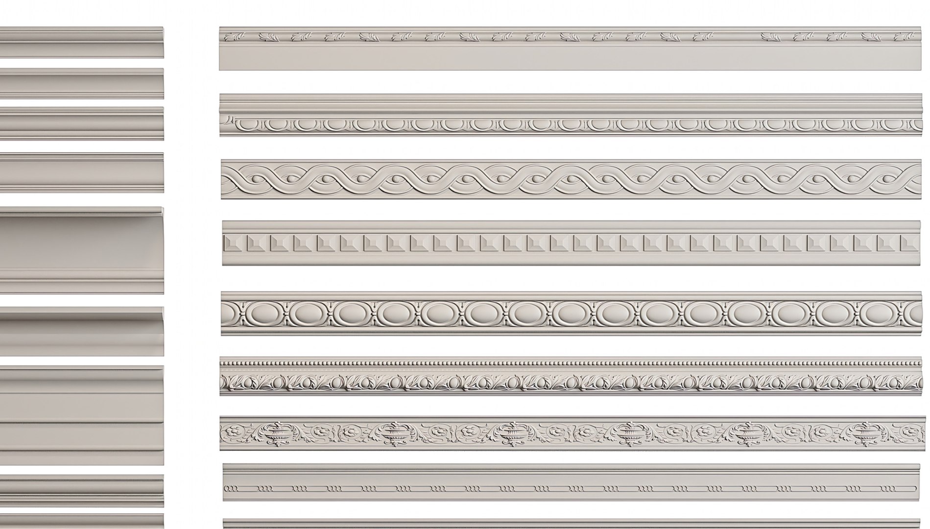 Gypsum Carving Gypsum Line Plaster Line Molding Scroll Ornament 3D ...