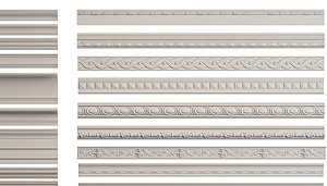 Gypsum Carving Gypsum Line Plaster Line Molding Scroll Ornament 3D
