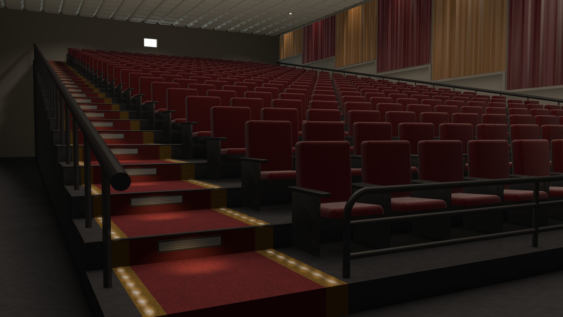3d Model Of Movie Theater Stadium Seating