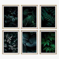 JUNIQE Dark leaves poster