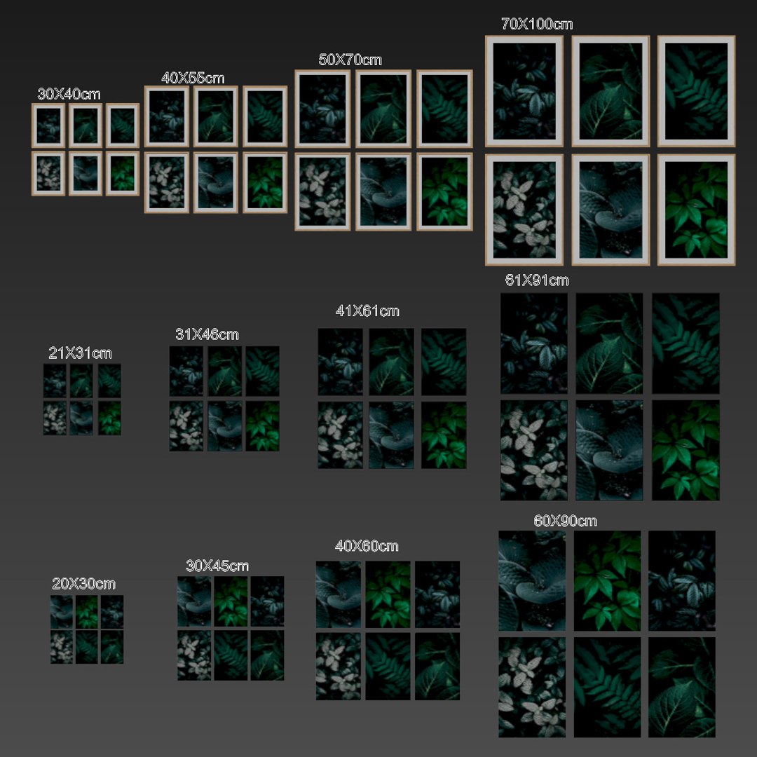 3D Juniqe Dark Leaves - TurboSquid 1693963