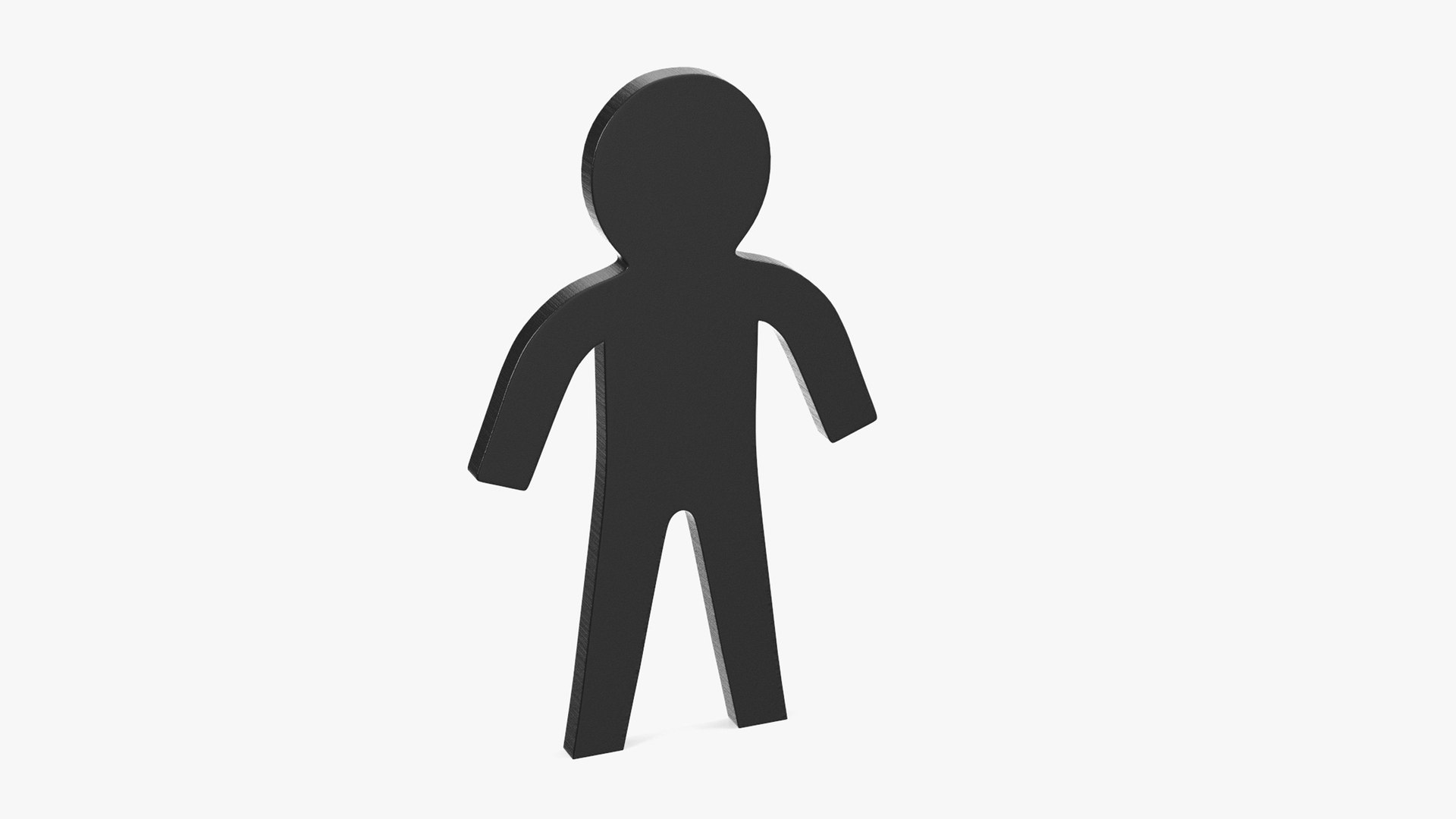 Plastic Stickman Rigged Black for Maya 3D model preview