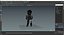 Plastic Stickman Rigged Black for Maya