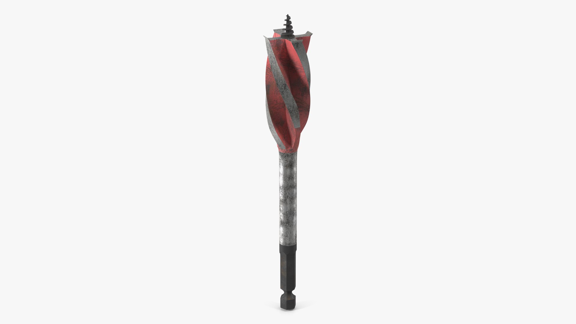 Tri Flute Wood Drill Bit Old 3D model preview