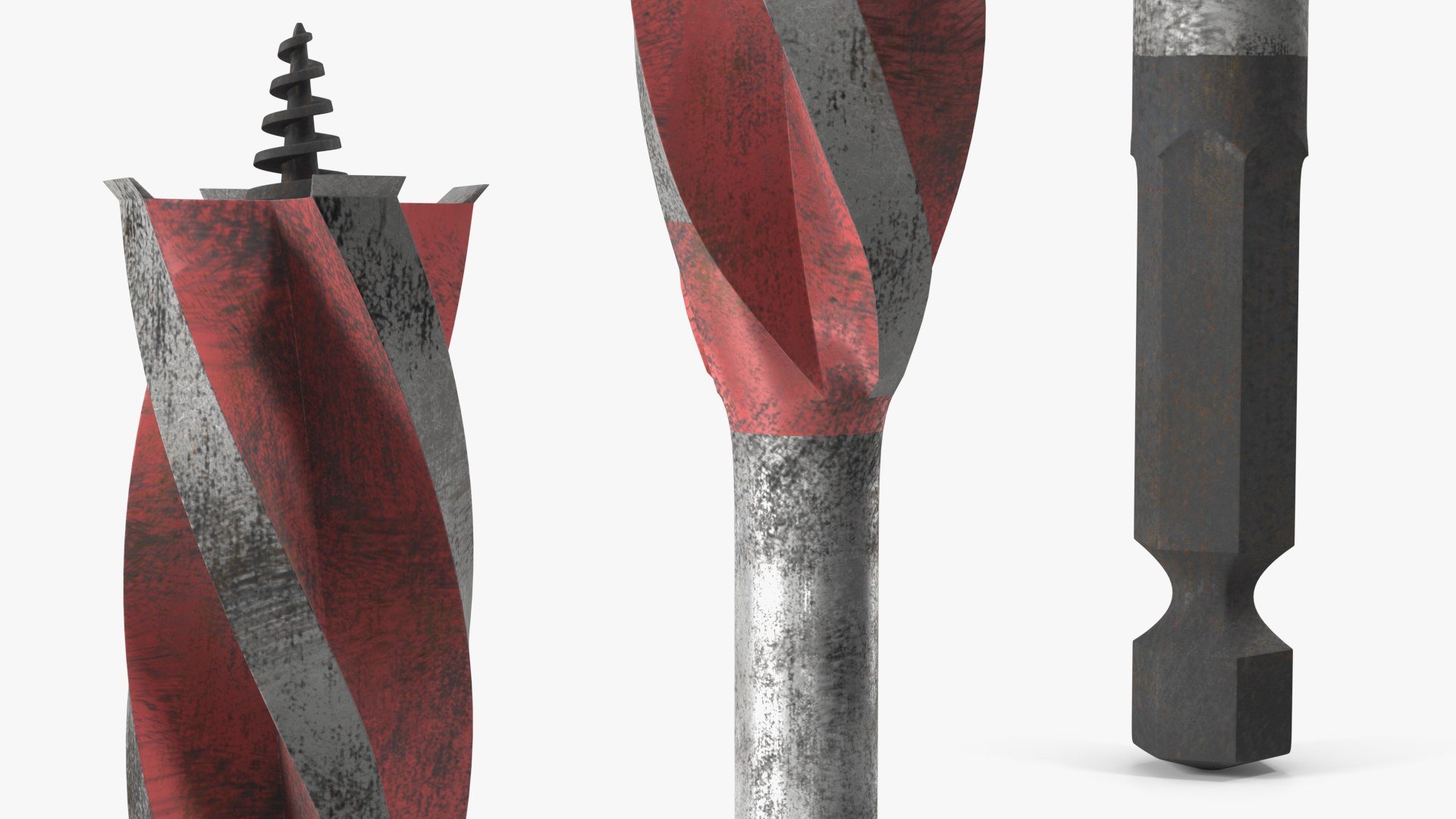 3D Tri Flute Wood Drill Bit Old - TurboSquid 2110982