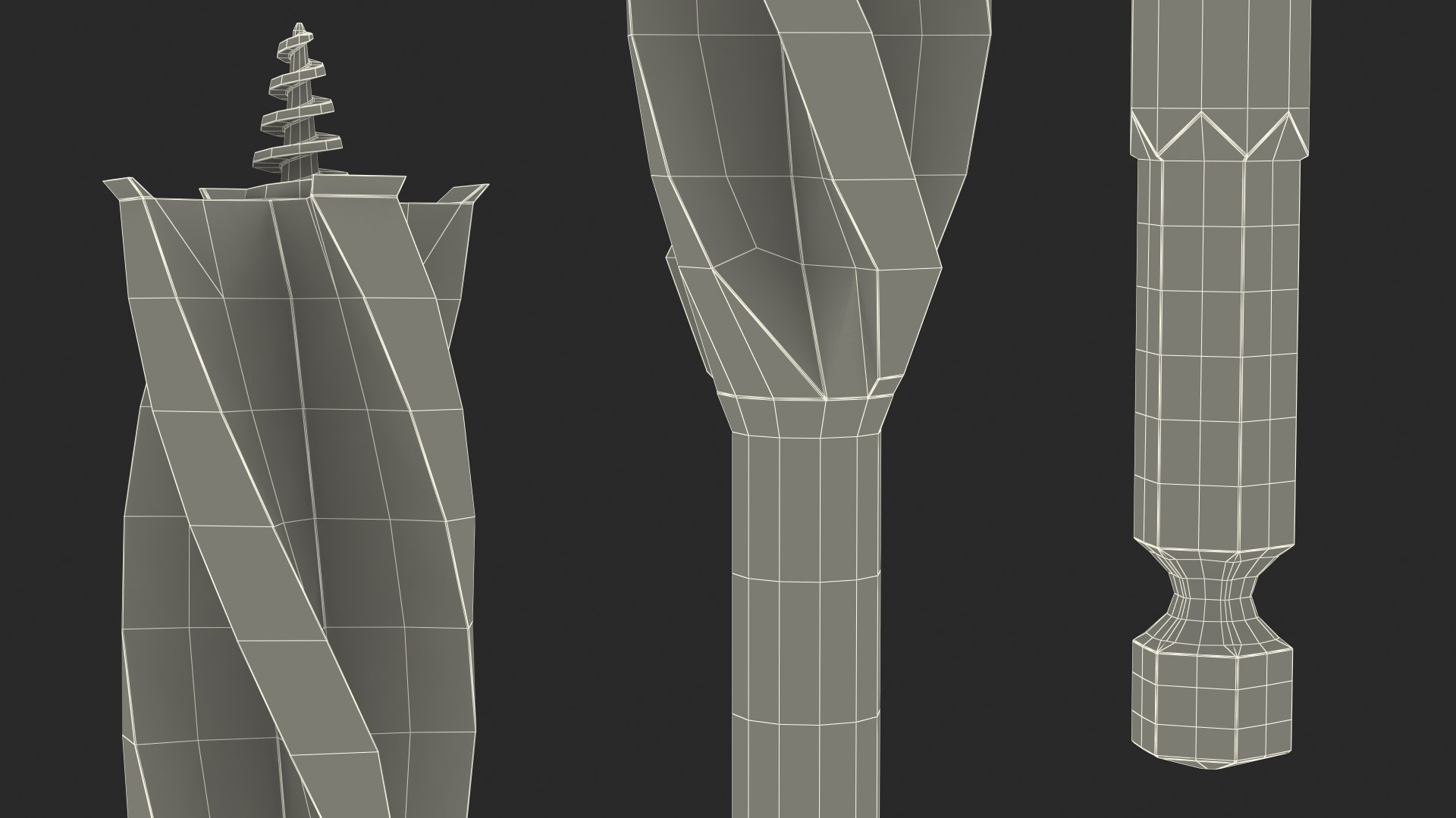 3D Tri Flute Wood Drill Bit Old - TurboSquid 2110982
