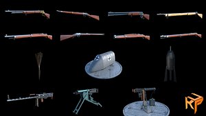 gun ww1 3D model