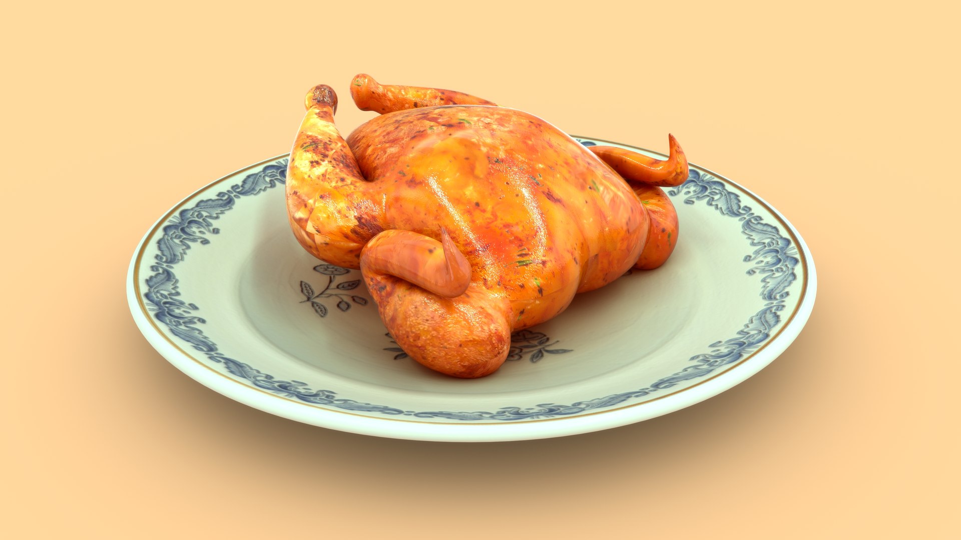 3D Model Grilled Chicken - TurboSquid 2184649
