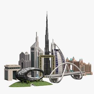 Dubai Landmark 3D Bundle Modern and Iconic Architecture 3D Model Collection 3D model