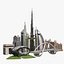 Dubai Landmark 3D Bundle Modern and Iconic Architecture 3D Model Collection