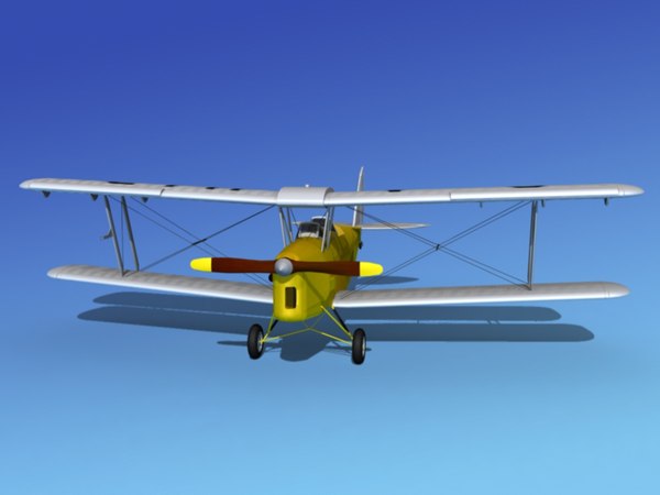 3d tiger moth dehavilland model