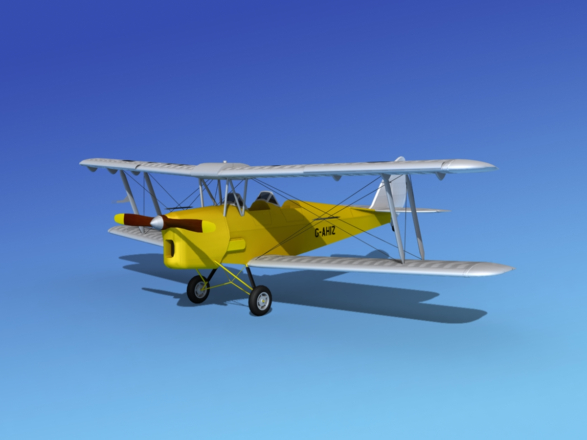 3d tiger moth dehavilland model