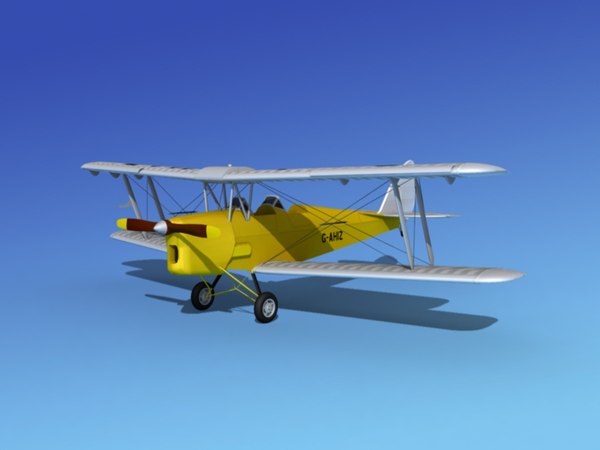 3d tiger moth dehavilland model