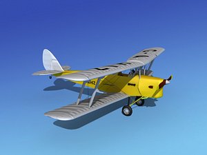 3d tiger moth dehavilland model