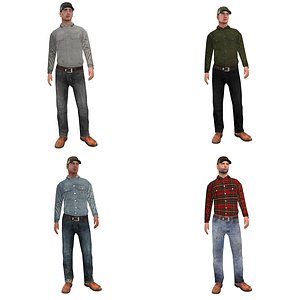 3d model pack rigged worker