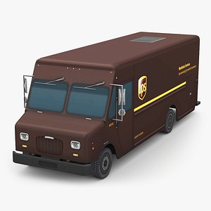 3D ups delivery truck
