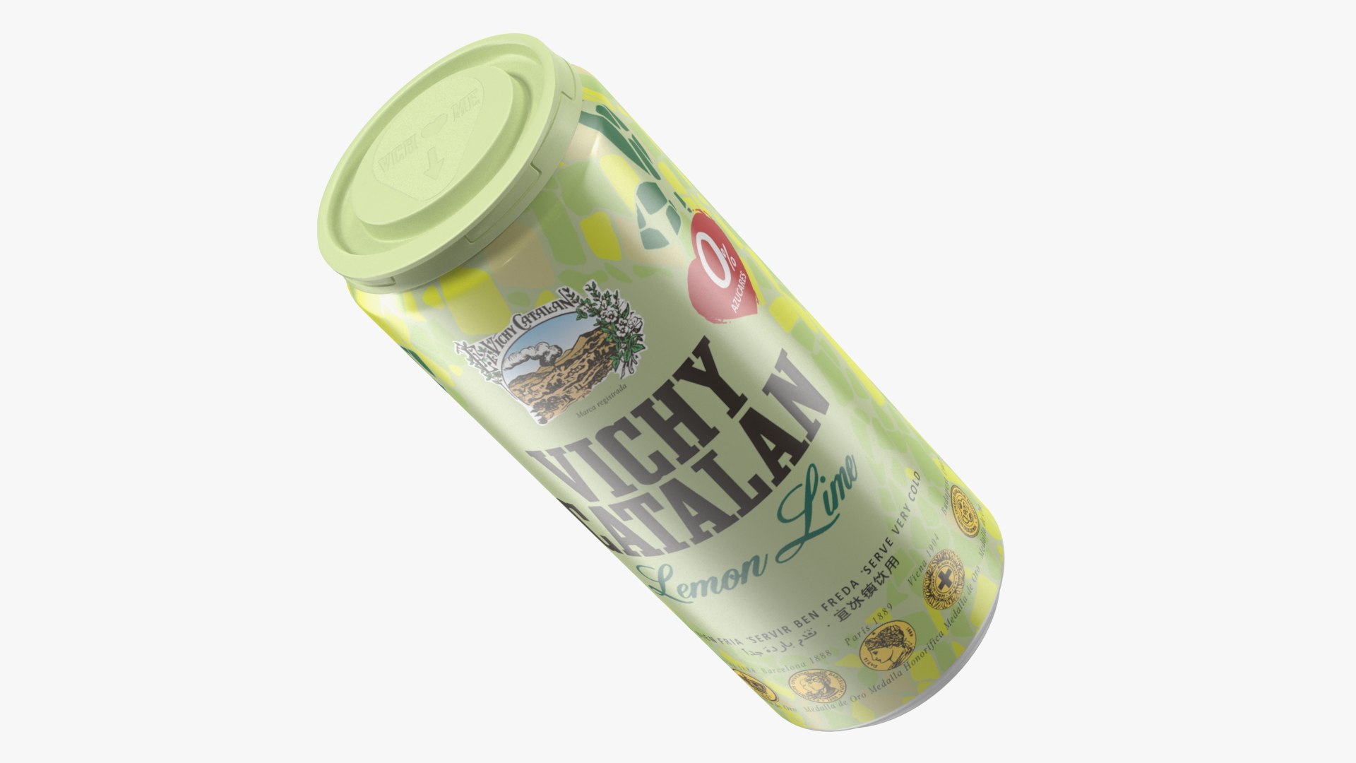 Medicinal Table Water Can Vichy Catalan Lime 3D model preview