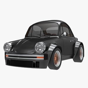 rigged cartoon car 3D model
