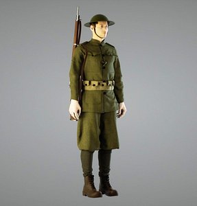 british soldier ww1 3d model