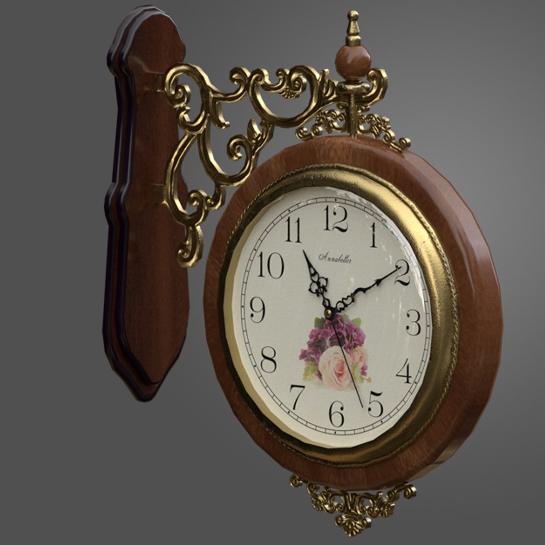 3D Decorative Double Sided Wall Clock Model - TurboSquid 1337063, image size:1080x1080