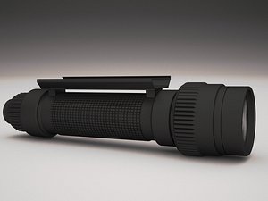 3D model flashlight machine gun