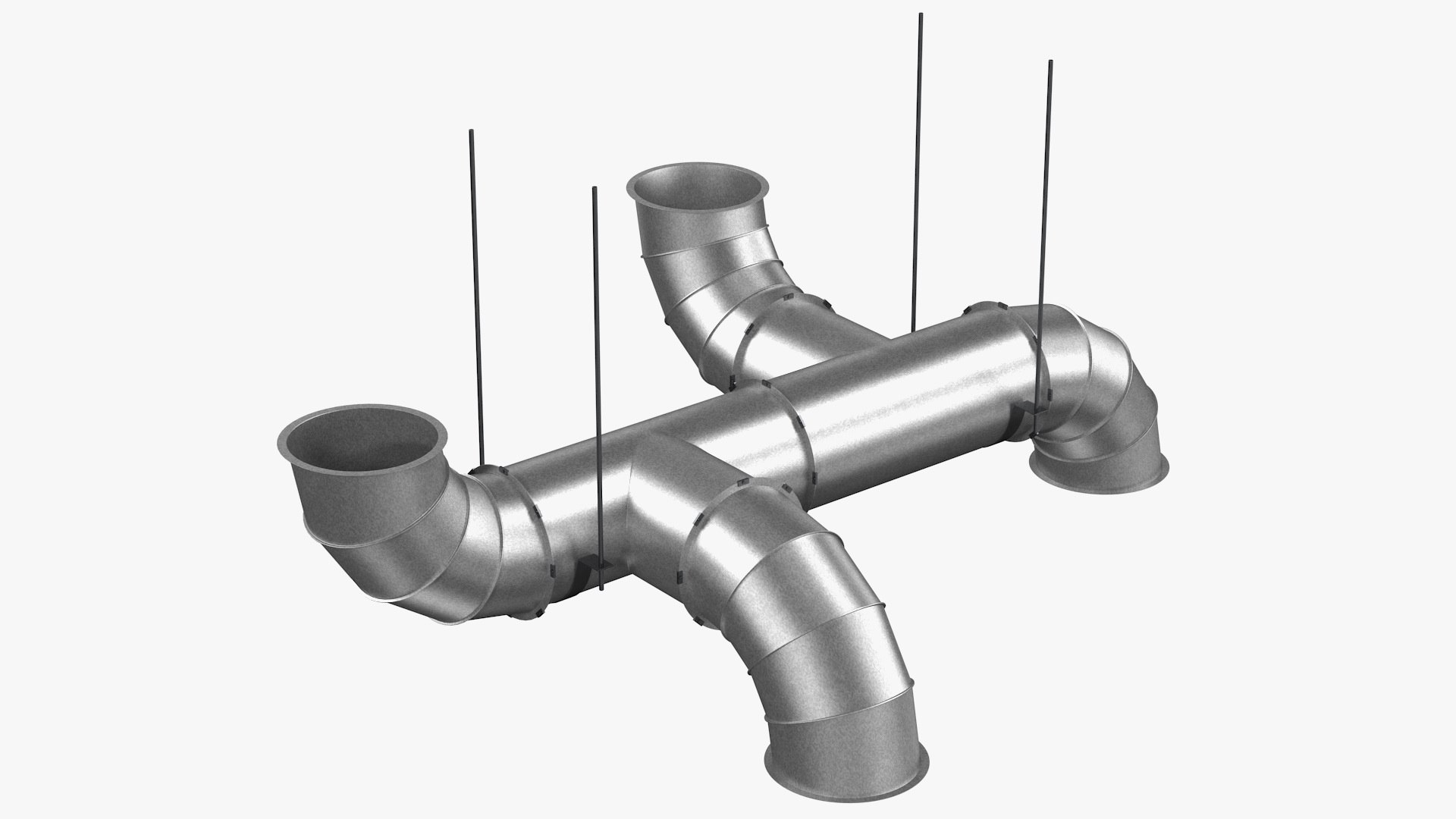 Air Ventilation Pipe System 3D model preview