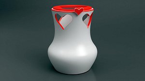 Valentines decorative vase 3dprintable 3D model