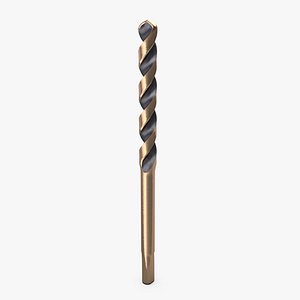 3D Gold Ferrous Drill Bit model