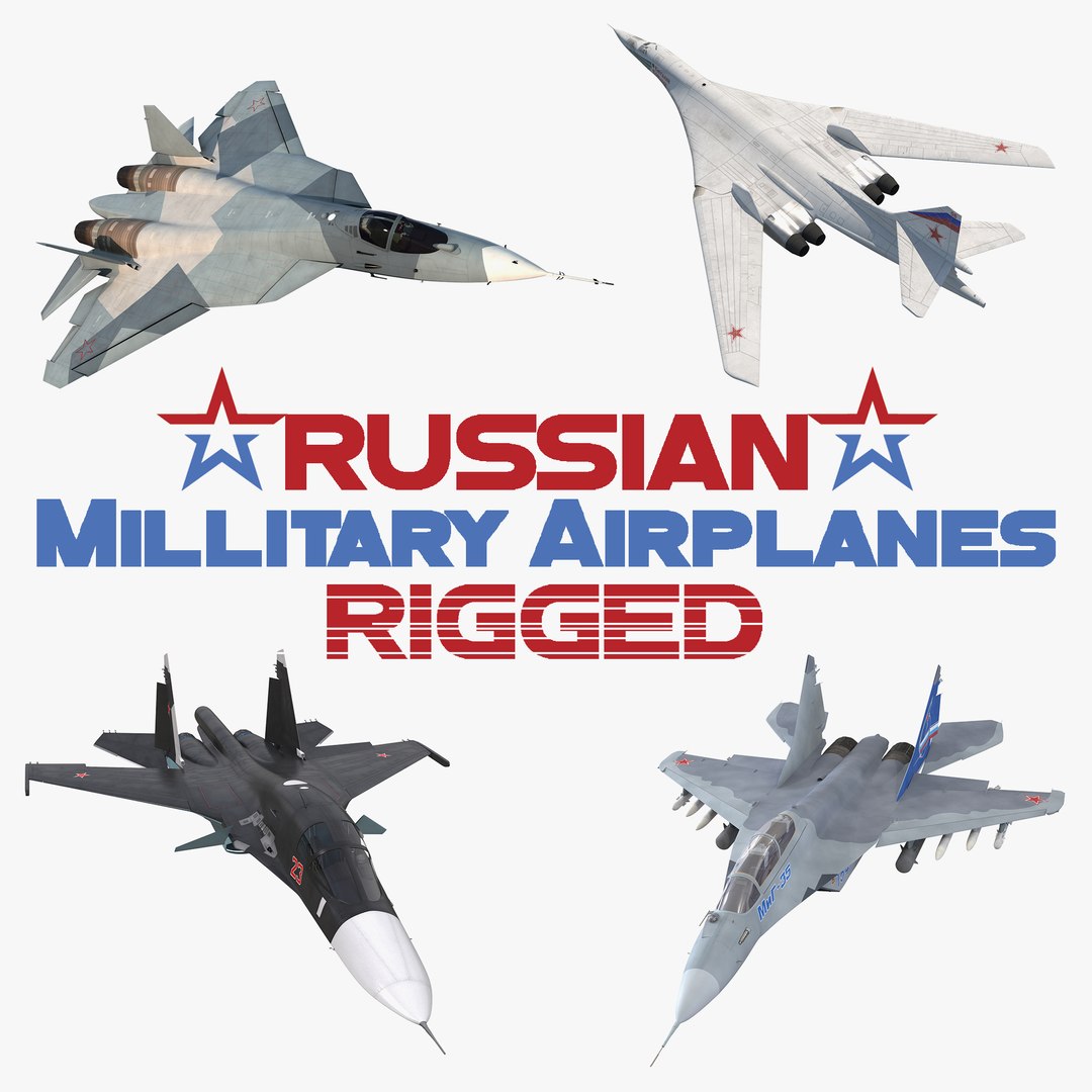 Rigged Russian Millitary Airplanes 3D Models Collection 3D model preview