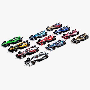 Formula E 2022-2023 Season Gen3 Race Cars 3D