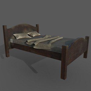 3D old dirty bed pillows