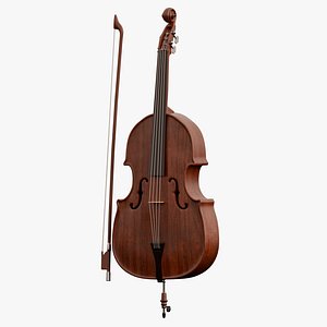 Double bass PBR 3D model