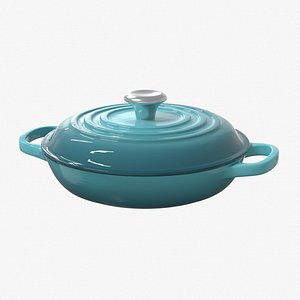Cast Iron Shallow Casserole Pot 3D model