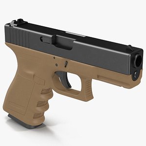 3d model of compact pistol glock 19