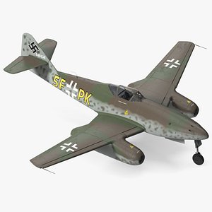 Fighter Aircraft Messerschmitt Me 262 Schwalbe Rigged 3D Model