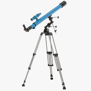 Refractor Telescope with Mount Tripod 3D model