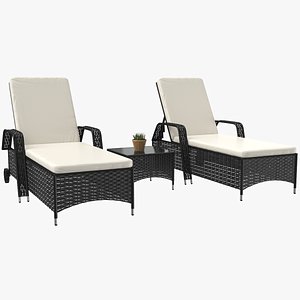 3D sun lounge lounger