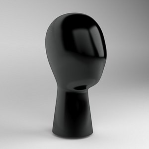 3D Head Display Stand Black