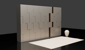 Closet wardrobe with original design 3D model 3D model